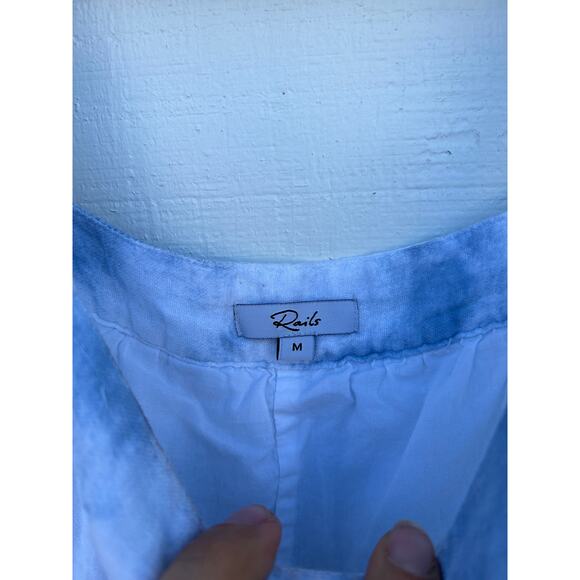 Rails Amaya Cascade Tie Dye Sun Dress, Blue/White, Tiered Midi Dress, Size‎ S - Picture 3 of 5